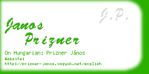 janos prizner business card
